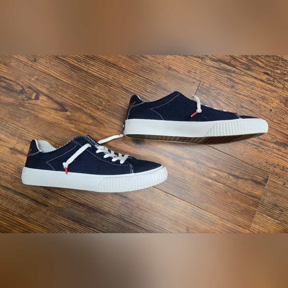 Womens Sperry 7 1/2 pristine navy sneaker casual cushioned comfy beachy boat